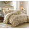 Chic Home 9 Piece Aubrey Decorator Upholstery Quality Jacquard Scroll Fabric Complete Master Bedroom Comforter Set and pillows